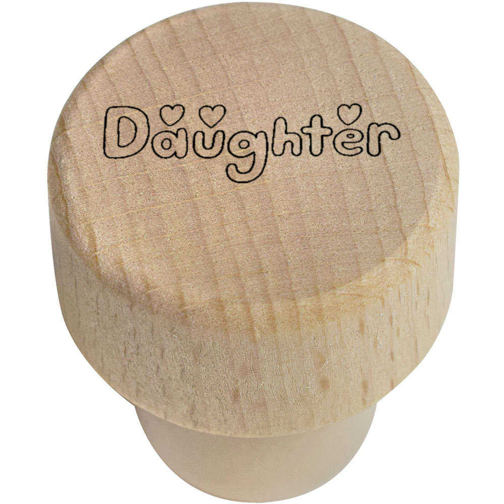 19mm 'Daughter Text' Wooden Bottle Stopper / Cork (BS00009265)