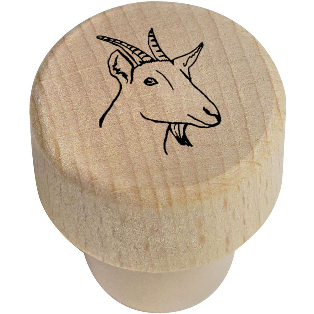 19mm 'Goat Head' Wooden Bottle Stopper / Cork (BS00010176)