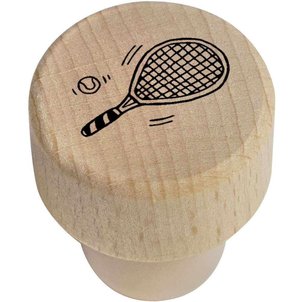 19mm 'Tennis Racket' Wooden Bottle Stopper / Cork (BS00012745)