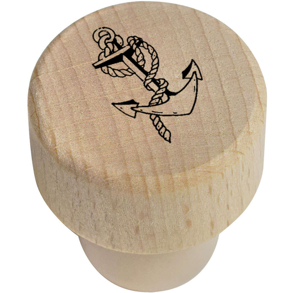 19mm 'Anchor' Wooden Bottle Stopper / Cork (BS00014382)