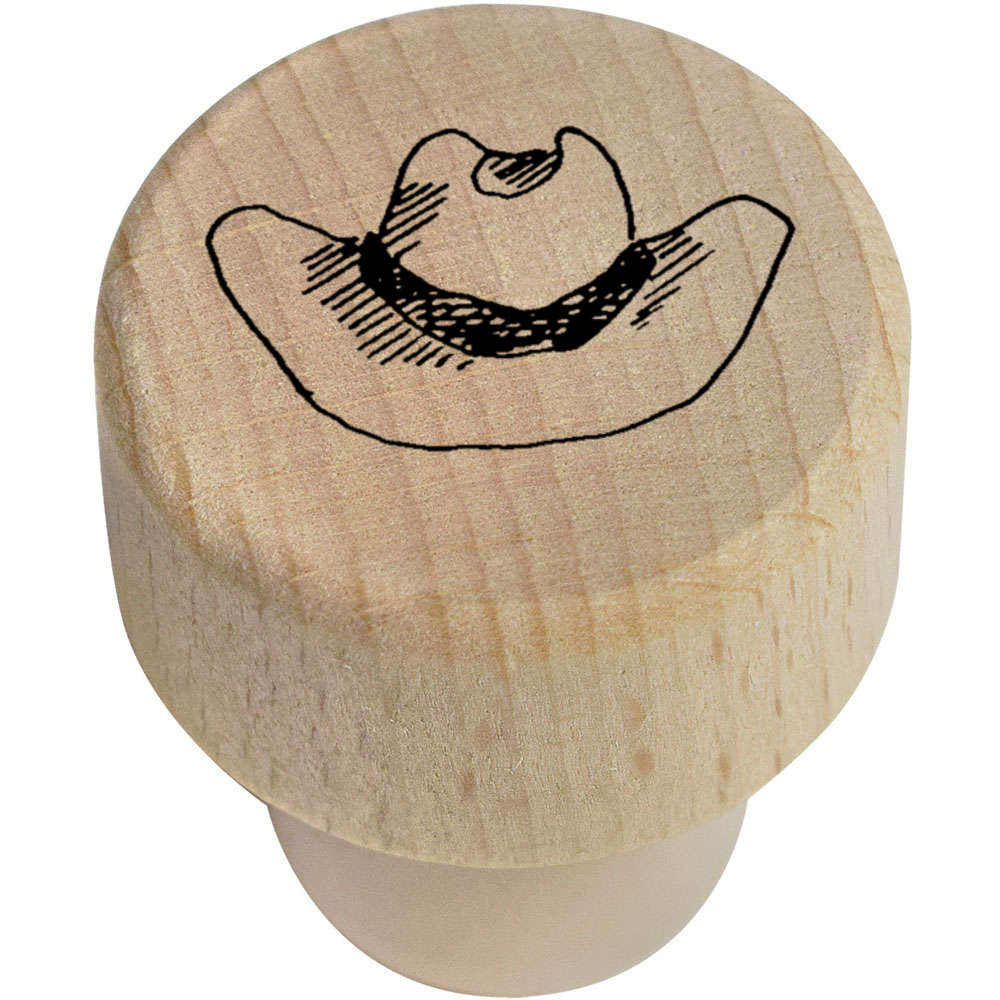 19mm 'Cowboy Hat' Wooden Bottle Stopper / Cork (BS00016483)