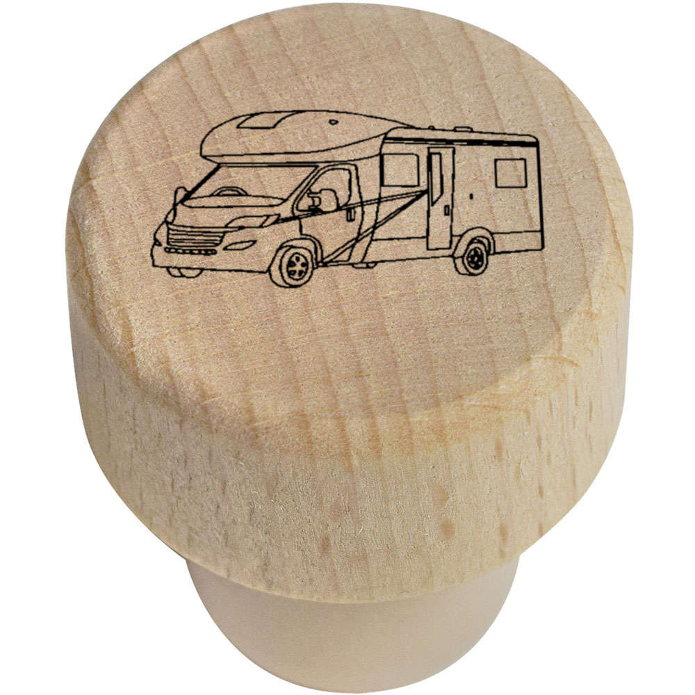 19mm 'Motorhome' Wooden Bottle Stopper / Cork (BS00016976)