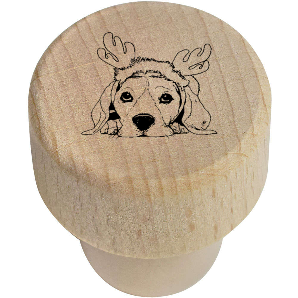 19mm 'Christmas Dog' Wooden Bottle Stopper / Cork (BS00018827)
