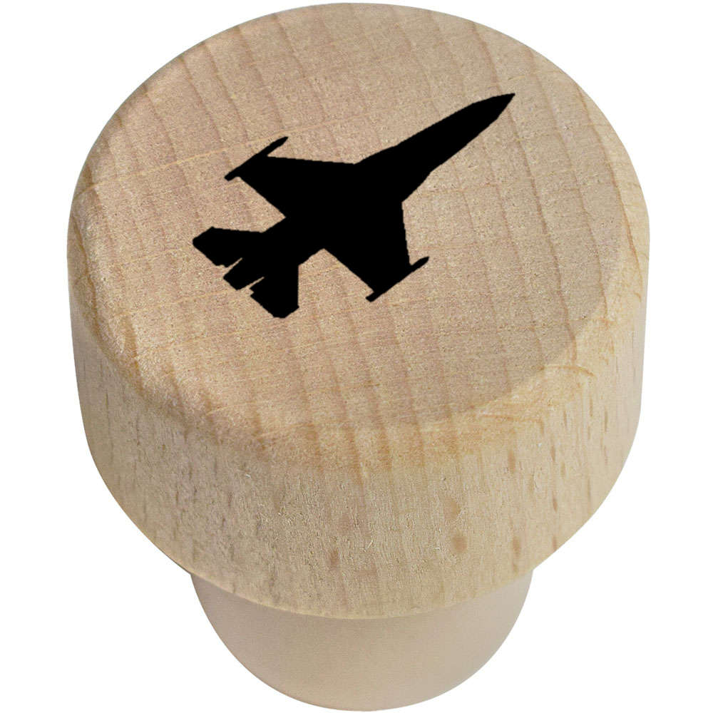 19mm 'Jet Plane Silhouette' Wooden Bottle Stopper / Cork (BS00018881)