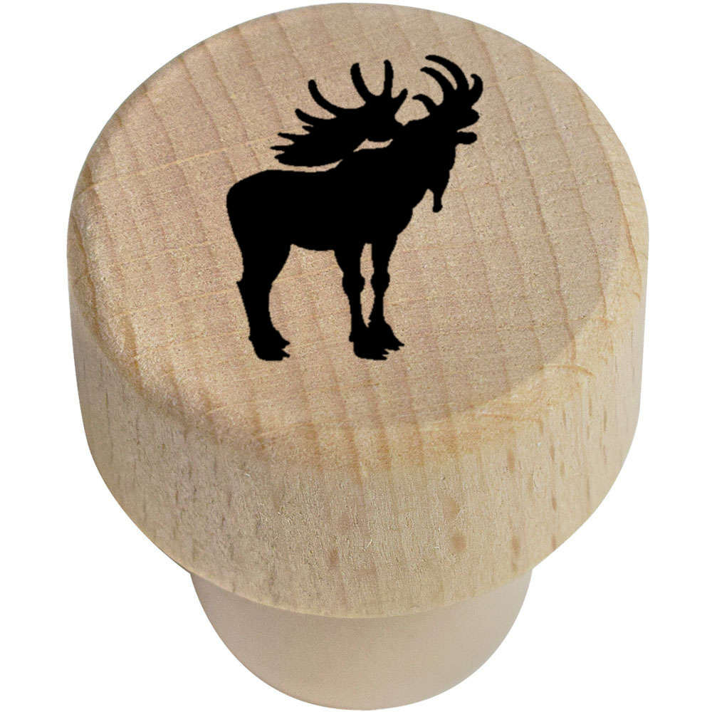19mm 'Moose Silhouette' Wooden Bottle Stopper / Cork (BS00018888)