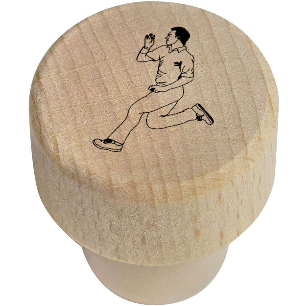 19mm 'Cricket Bowler' Wooden Bottle Stopper / Cork (BS00018908)