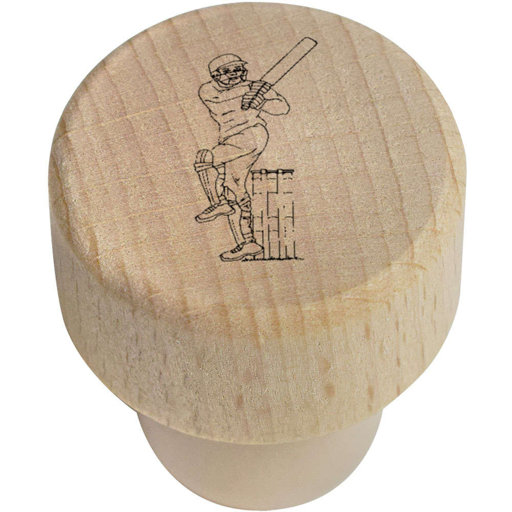 19mm 'Cricketer' Wooden Bottle Stopper / Cork (BS00020800)