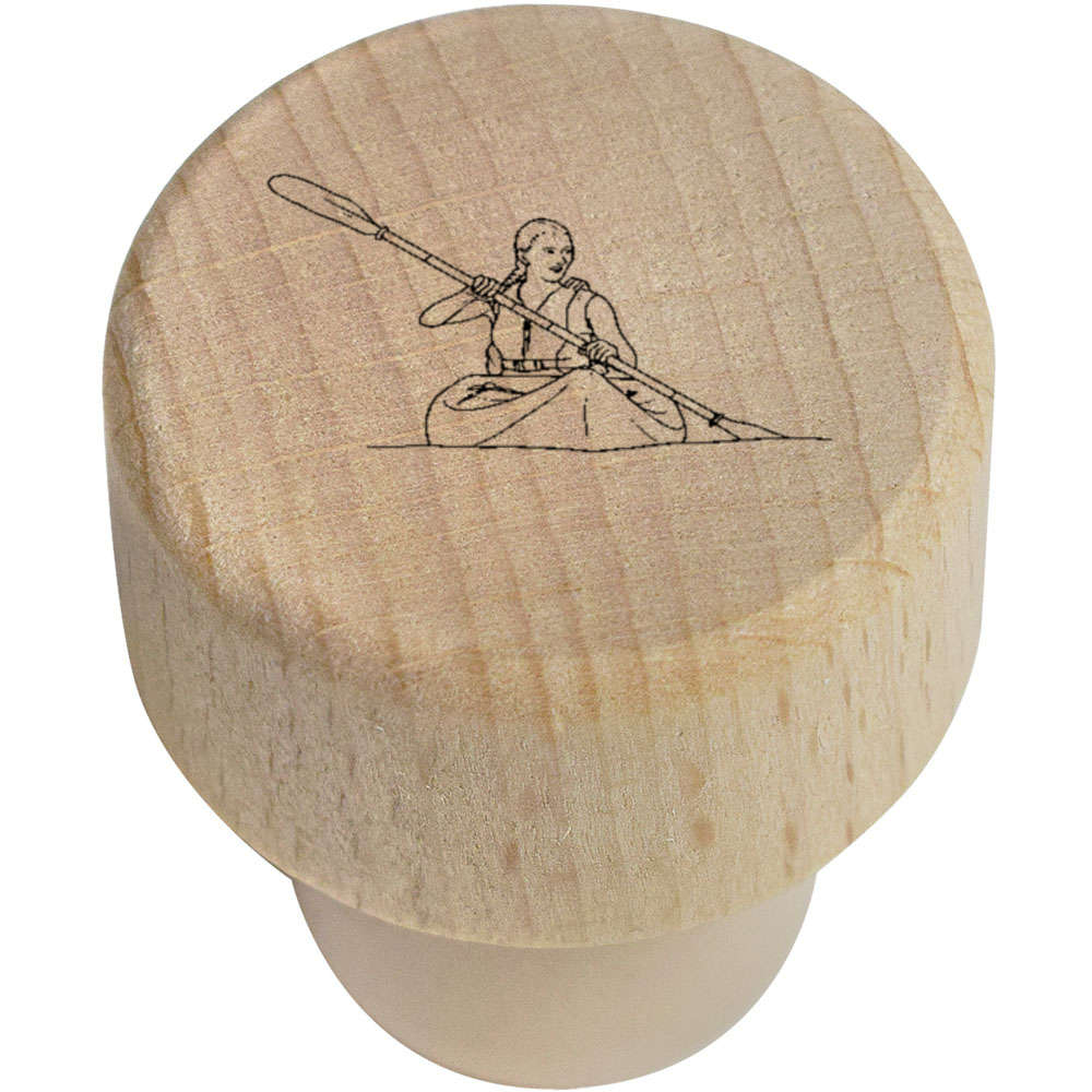 19mm 'Paddling Canoe' Wooden Bottle Stopper / Cork (BS00022033)