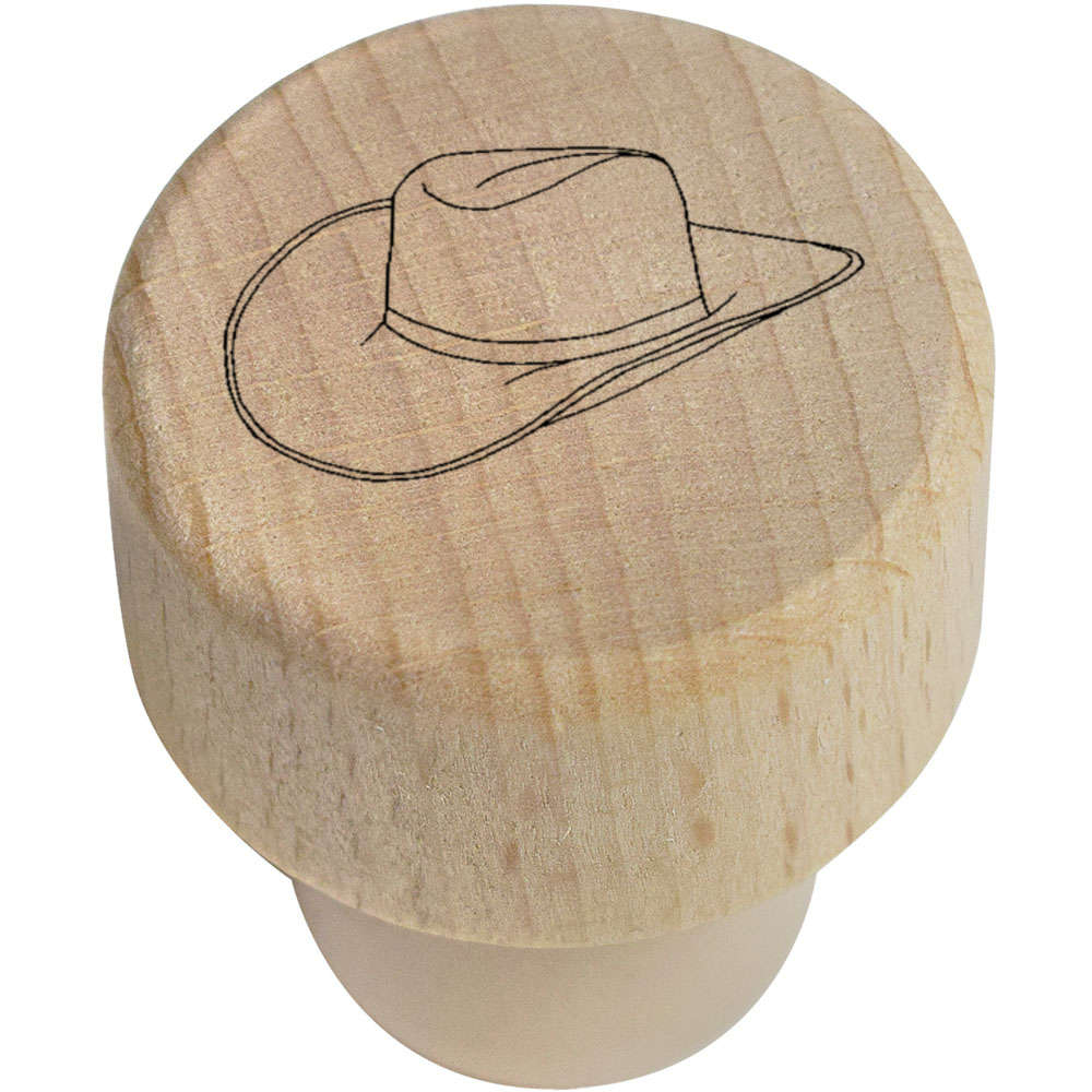 19mm 'Cowboy Hat' Wooden Bottle Stopper / Cork (BS00022581)