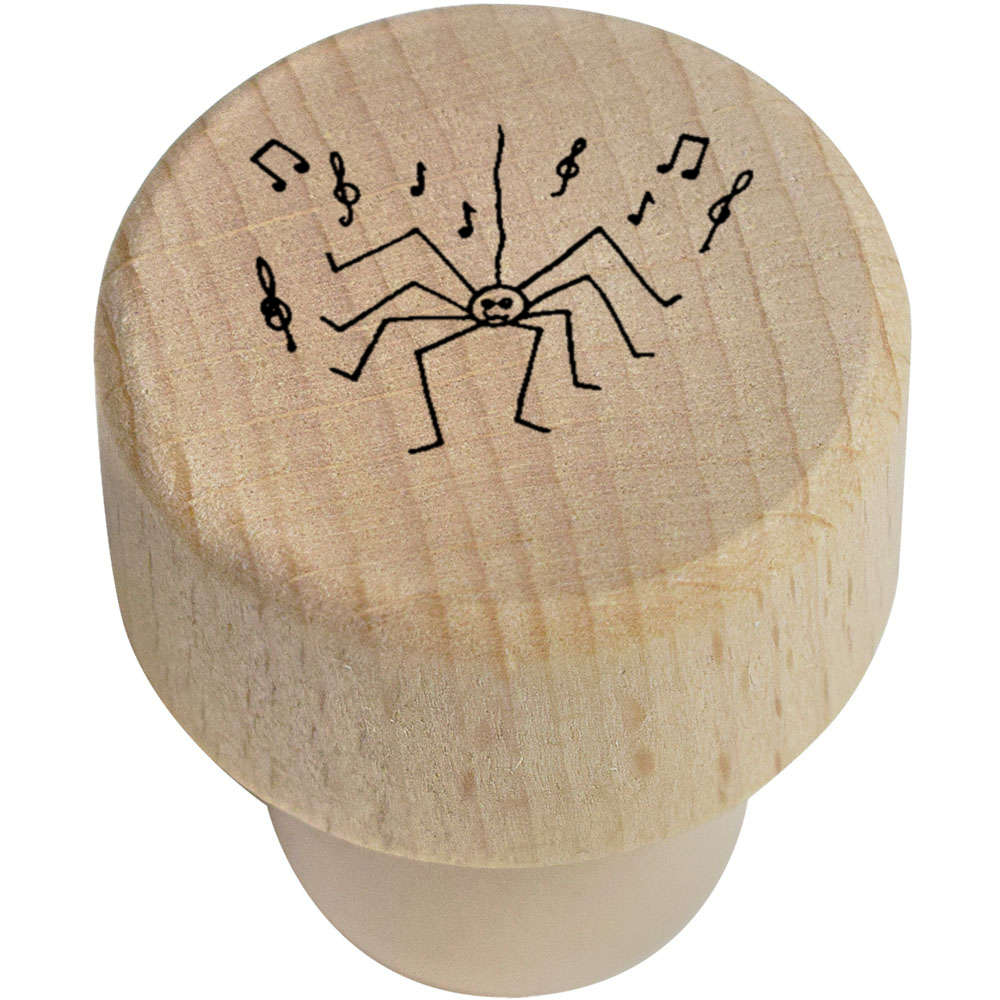 19mm 'Musical Spider' Wooden Bottle Stopper / Cork (BS00023454)