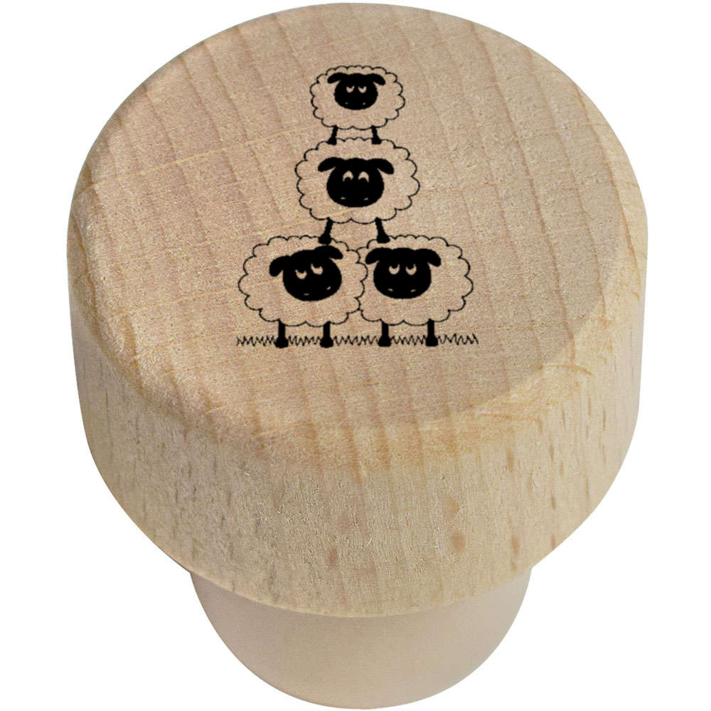 19mm 'Sheep Tower' Wooden Bottle Stopper / Cork (BS00023732)