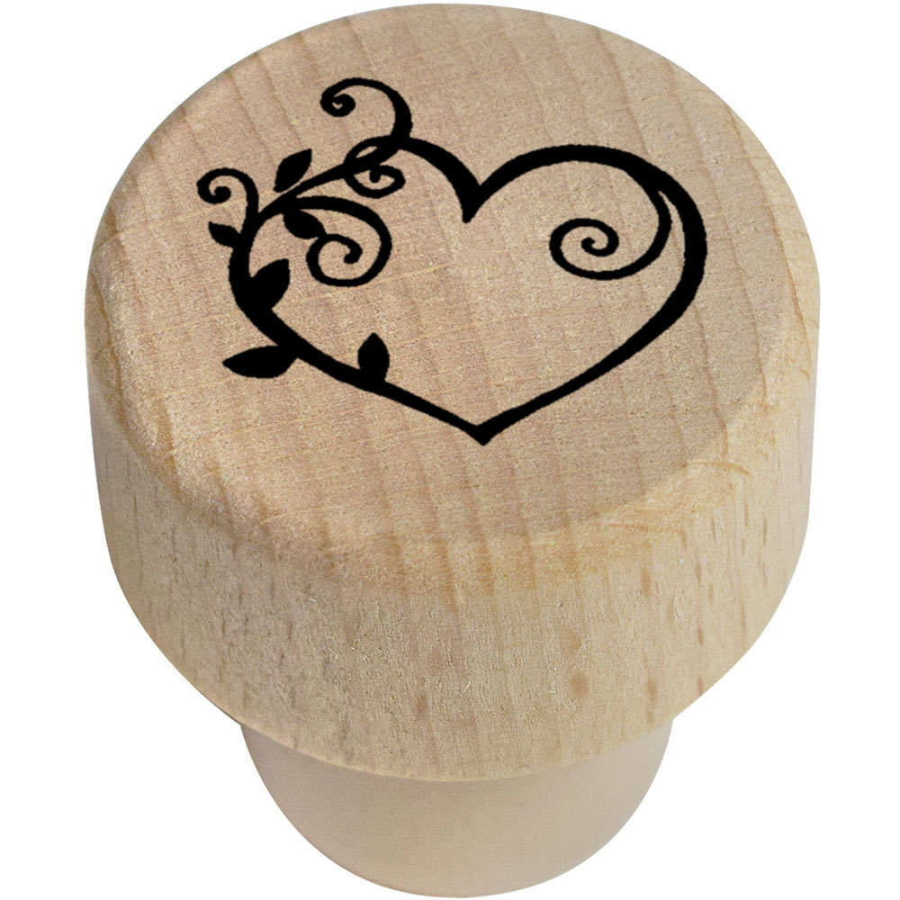 19mm 'Vine Heart' Wooden Bottle Stopper / Cork (BS00024338)