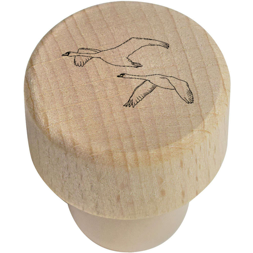 19mm 'Flying Swans' Wooden Bottle Stopper / Cork (BS00024490)