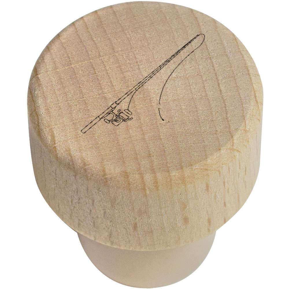 19mm 'Fishing Rod' Wooden Bottle Stopper / Cork (BS00026342)
