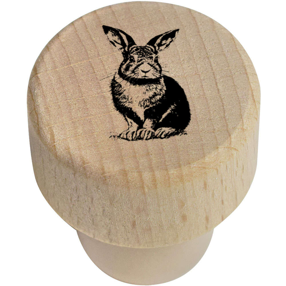 19mm 'Brown Hare Rabbit' Wooden Bottle Stopper / Cork (BS00026550)