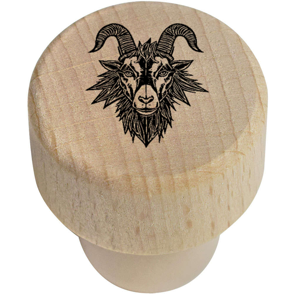19mm 'Goat Head' Wooden Bottle Stopper / Cork (BS00027327)