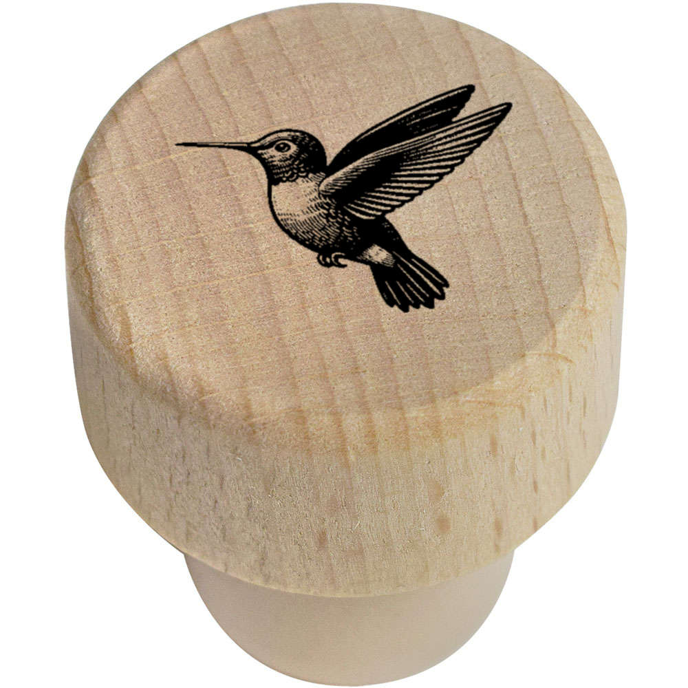 19mm 'Hummingbird in Flight' Wooden Bottle Stopper / Cork (BS00027863)