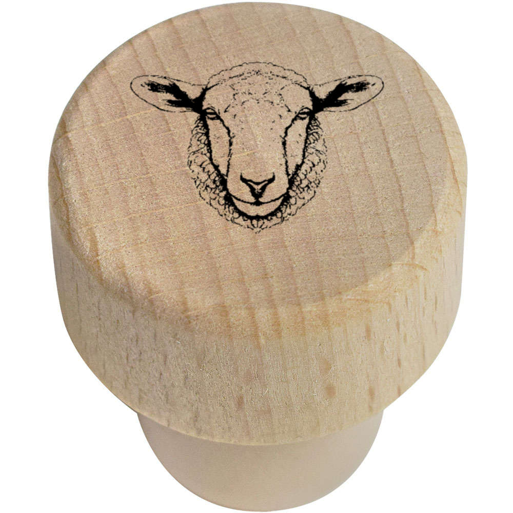 19mm 'Sheep Head' Wooden Bottle Stopper / Cork (BS00028767)