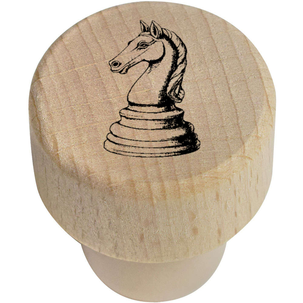 19mm 'Chess Knight Piece' Wooden Bottle Stopper / Cork (BS00029858)