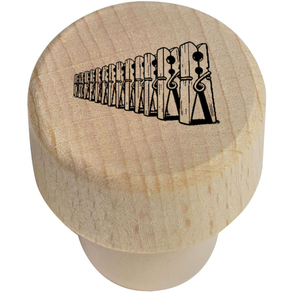 19mm 'Wooden Clothes Pegs' Wooden Bottle Stopper / Cork (BS00031446)