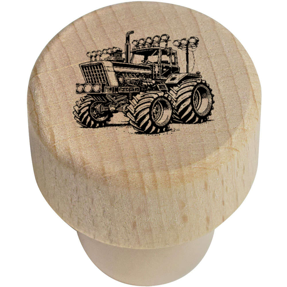 19mm 'Monster Truck Tractor' Wooden Bottle Stopper / Cork (BS00031490)