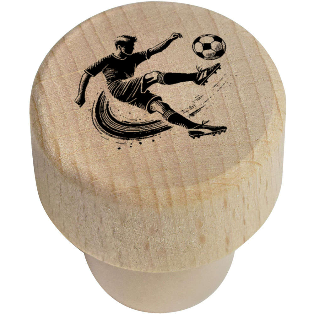 19mm 'Soccer Player' Wooden Bottle Stopper / Cork (BS00031534)