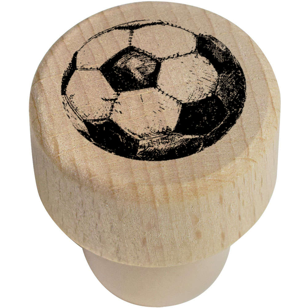 19mm 'Soccer Ball' Wooden Bottle Stopper / Cork (BS00031762)
