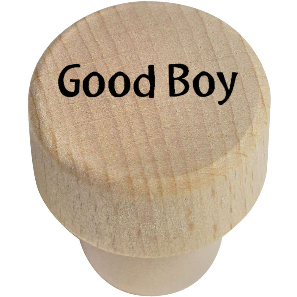 19mm 'Good Boy' Wooden Bottle Stopper / Cork (BS00031768)