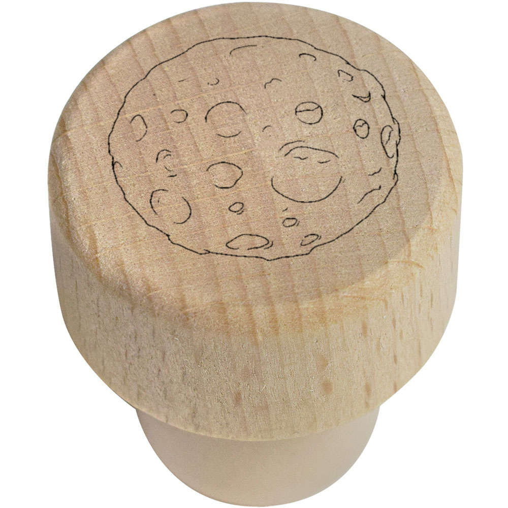 19mm 'Cratered Moon' Wooden Bottle Stopper / Cork (BS00032479)
