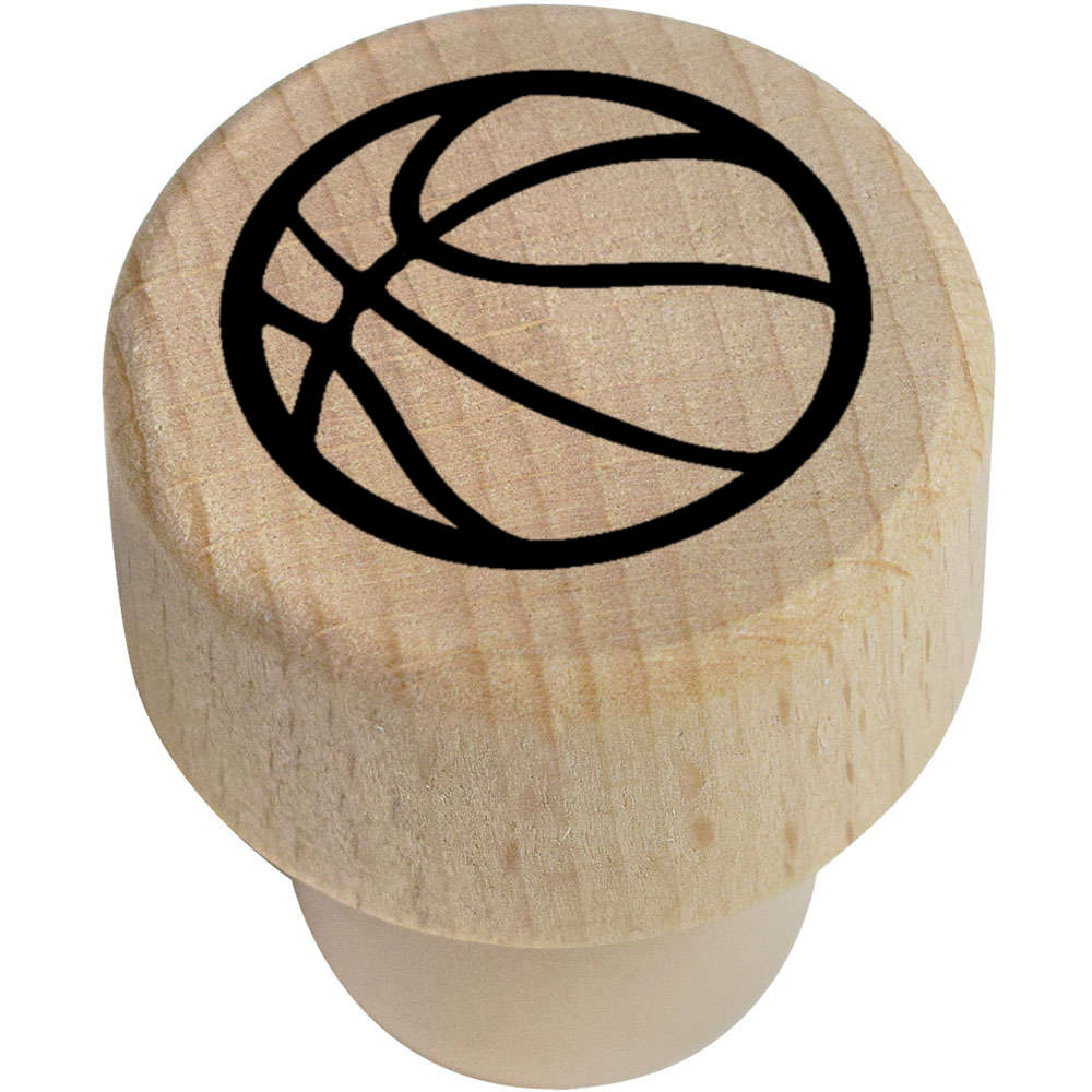 19mm 'Basketball Ball Design' Wooden Bottle Stopper / Cork (BS00032827)
