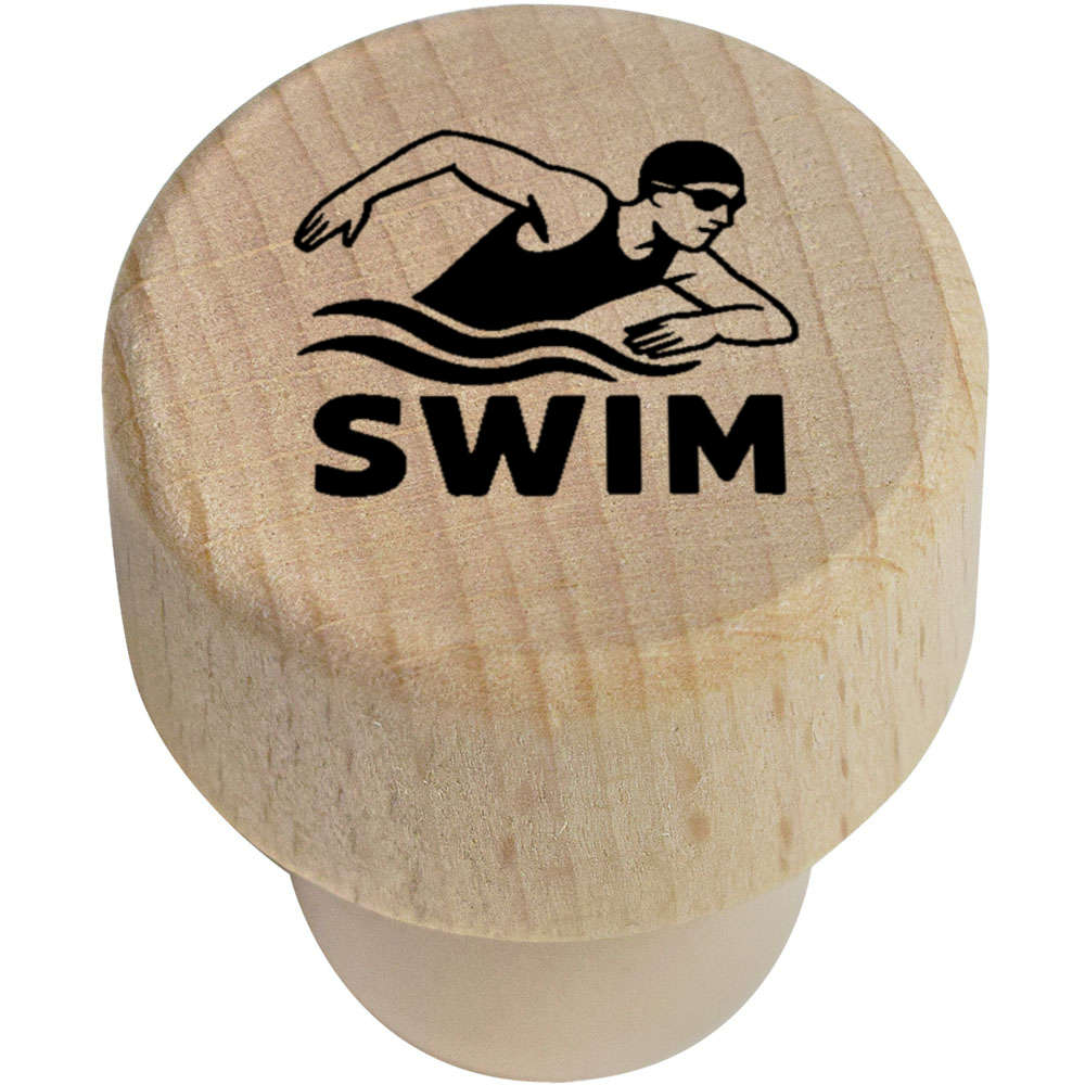 19mm 'Swimmer in Water Design' Wooden Bottle Stopper / Cork (BS00032876)