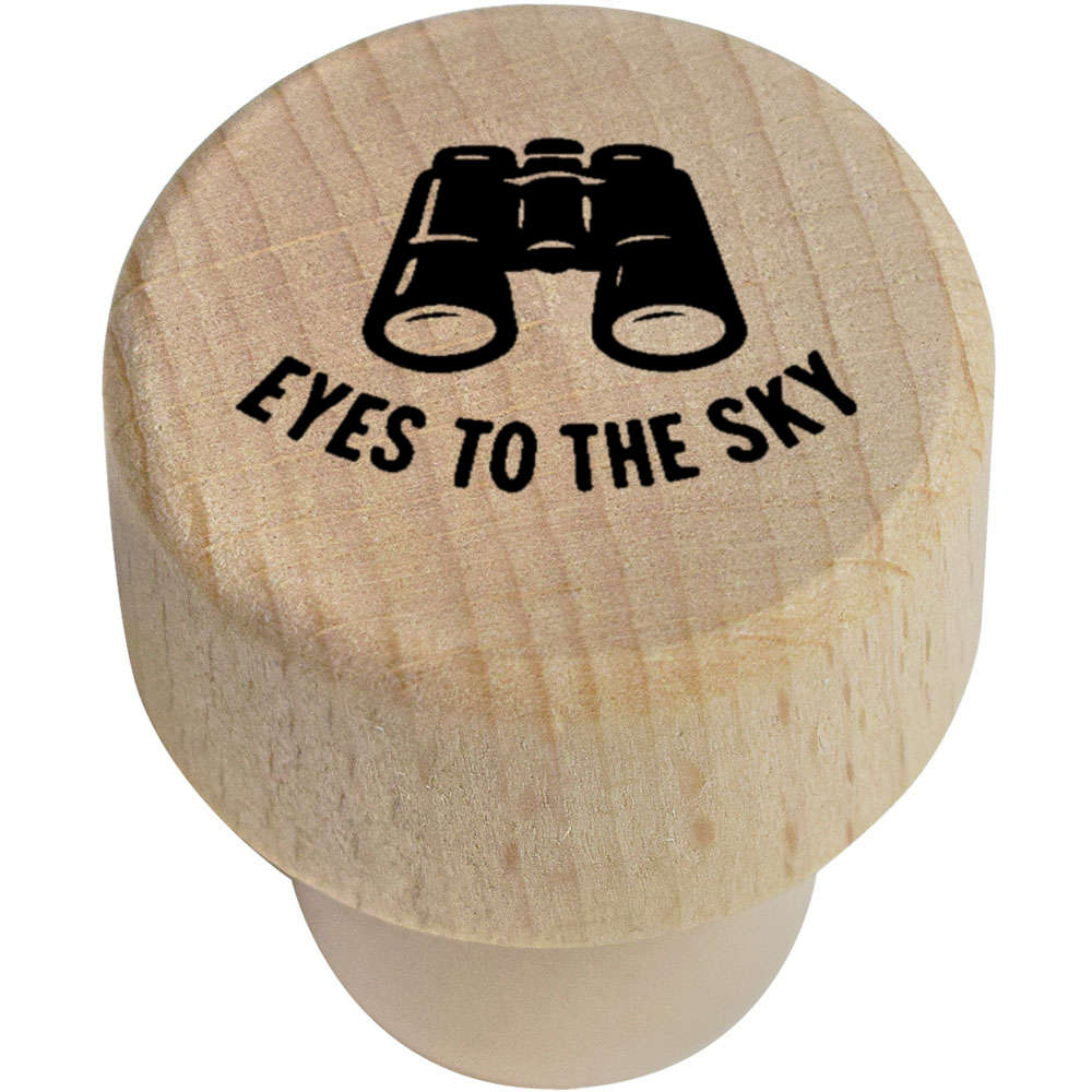 19mm 'Eyes To The Sky Binoculars' Wooden Bottle Stopper / Cork (BS00032889)