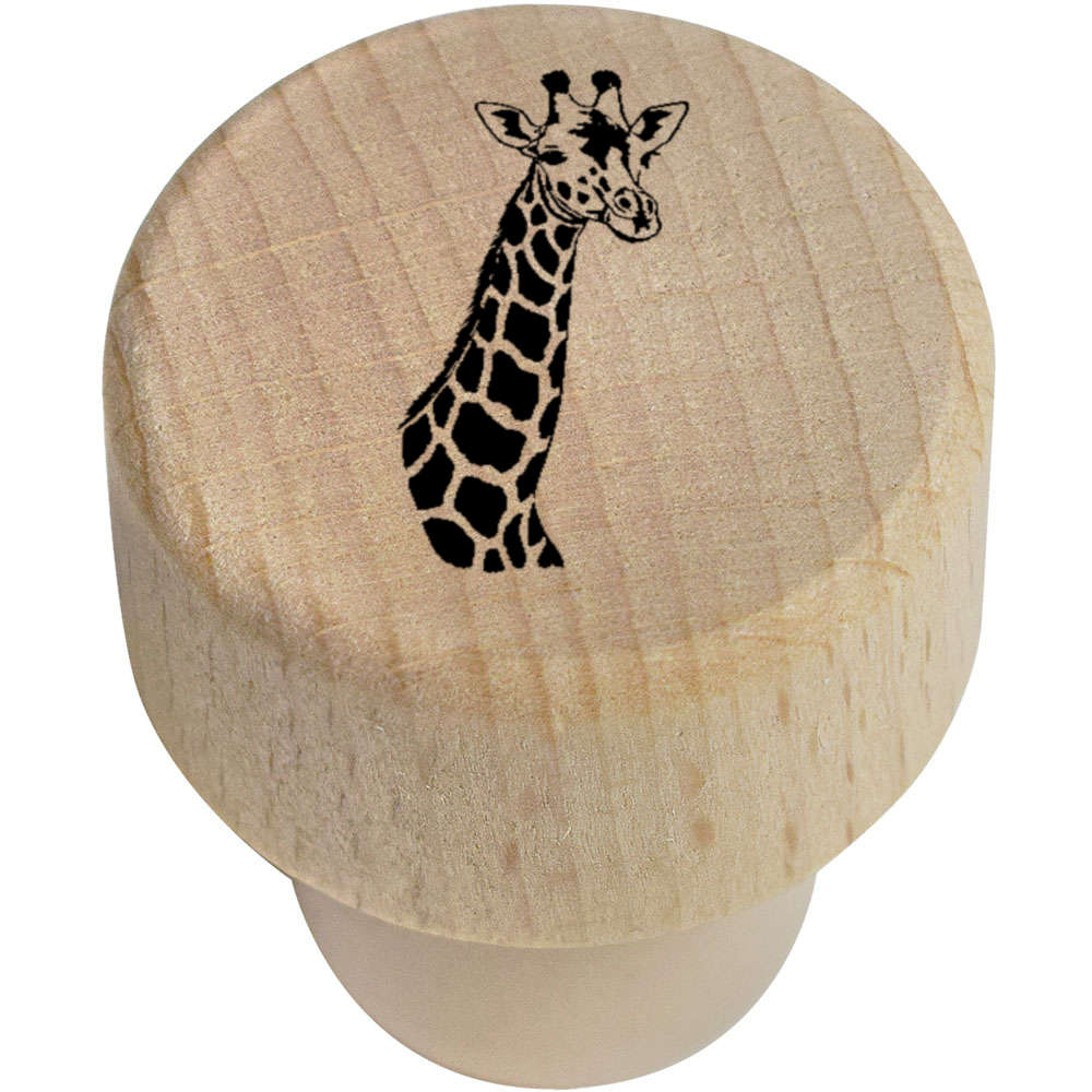 19mm 'Giraffe Head' Wooden Bottle Stopper / Cork (BS00033292)