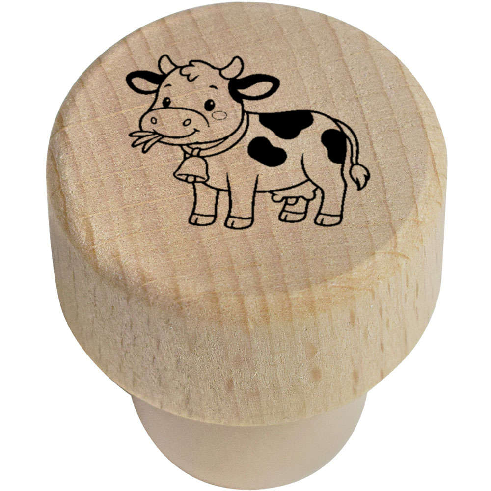 19mm 'Dairy Cow' Wooden Bottle Stopper / Cork (BS00033356)
