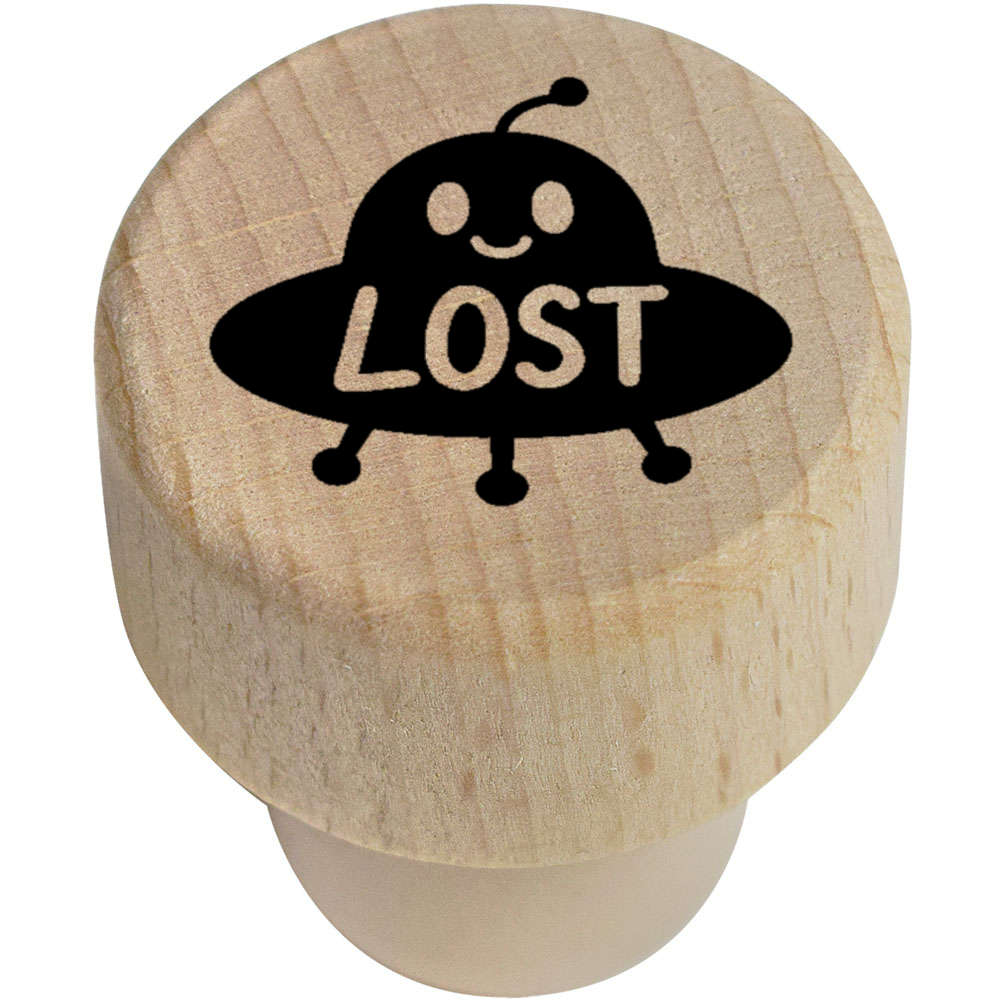 19mm 'Lost Alien' Wooden Bottle Stopper / Cork (BS00033389)