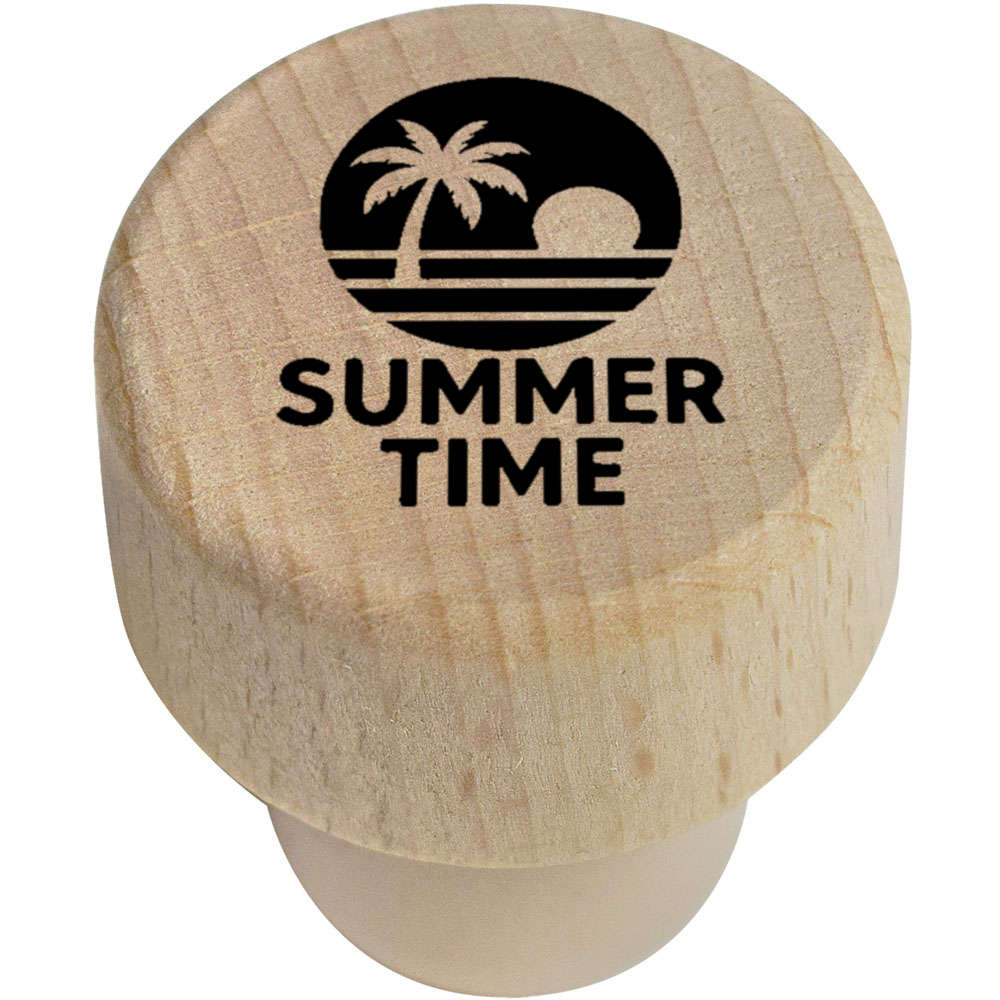 19mm 'Summer Time' Wooden Bottle Stopper / Cork (BS00033451)