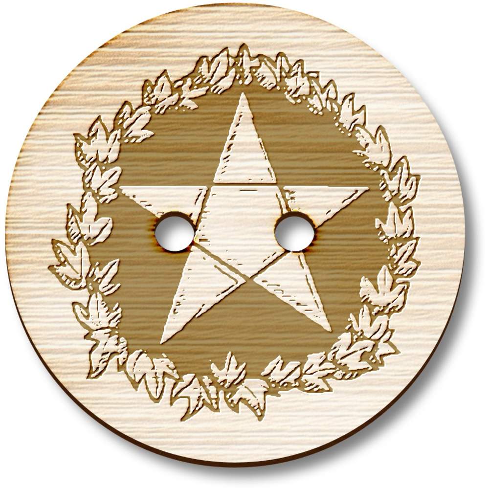 'Pentagram Motif' Wooden Buttons (BT000337)