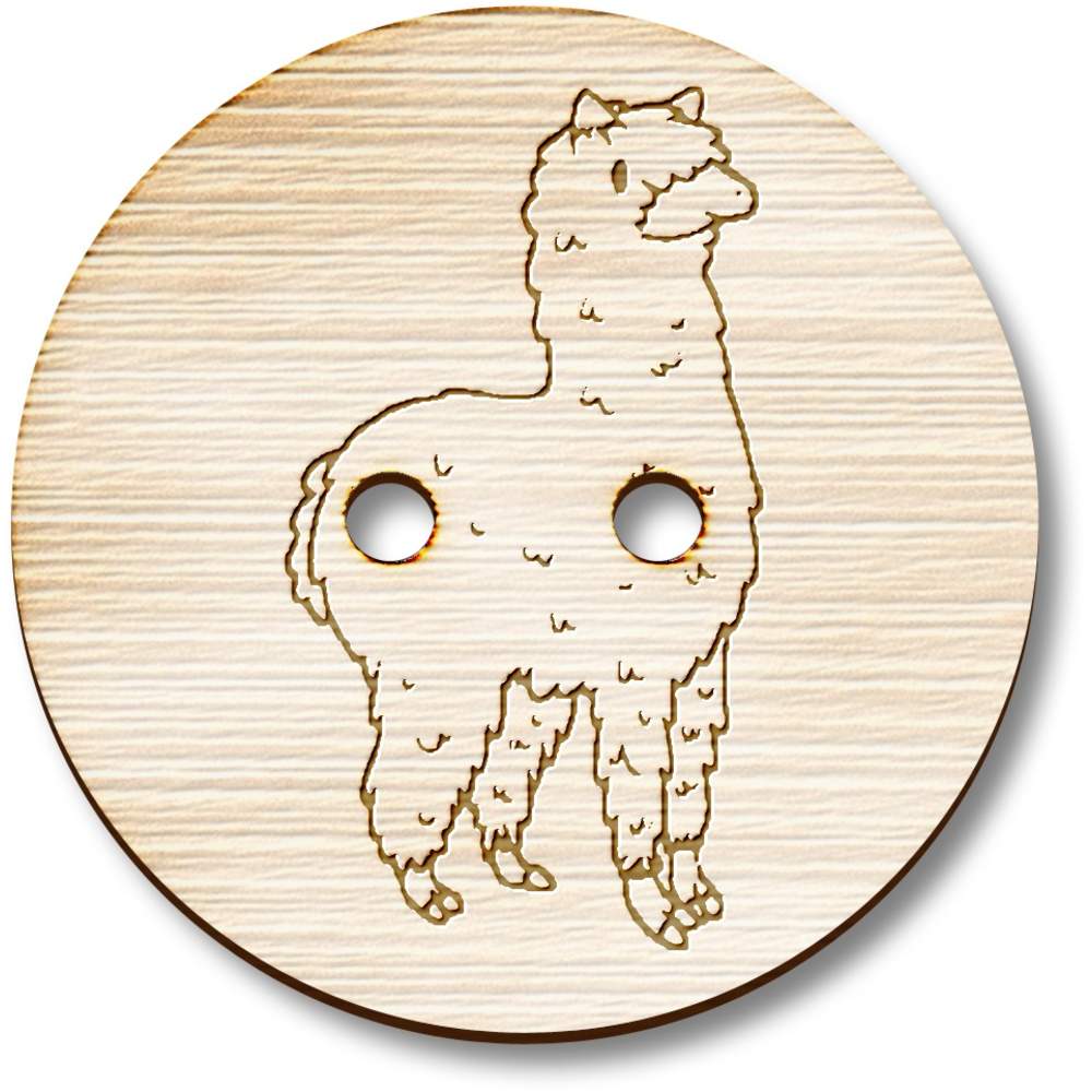 'Alpaca' Wooden Buttons (BT000820)