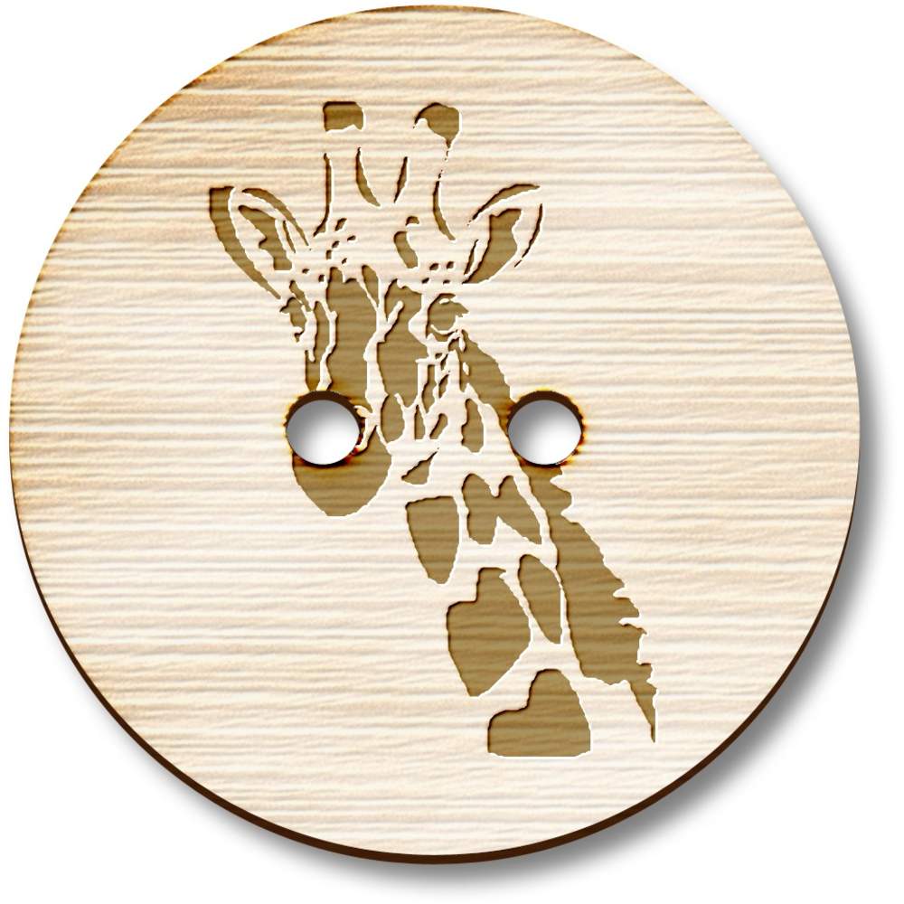 8 x 23mm 'Giraffe' Round Wooden Buttons (BT00002764)