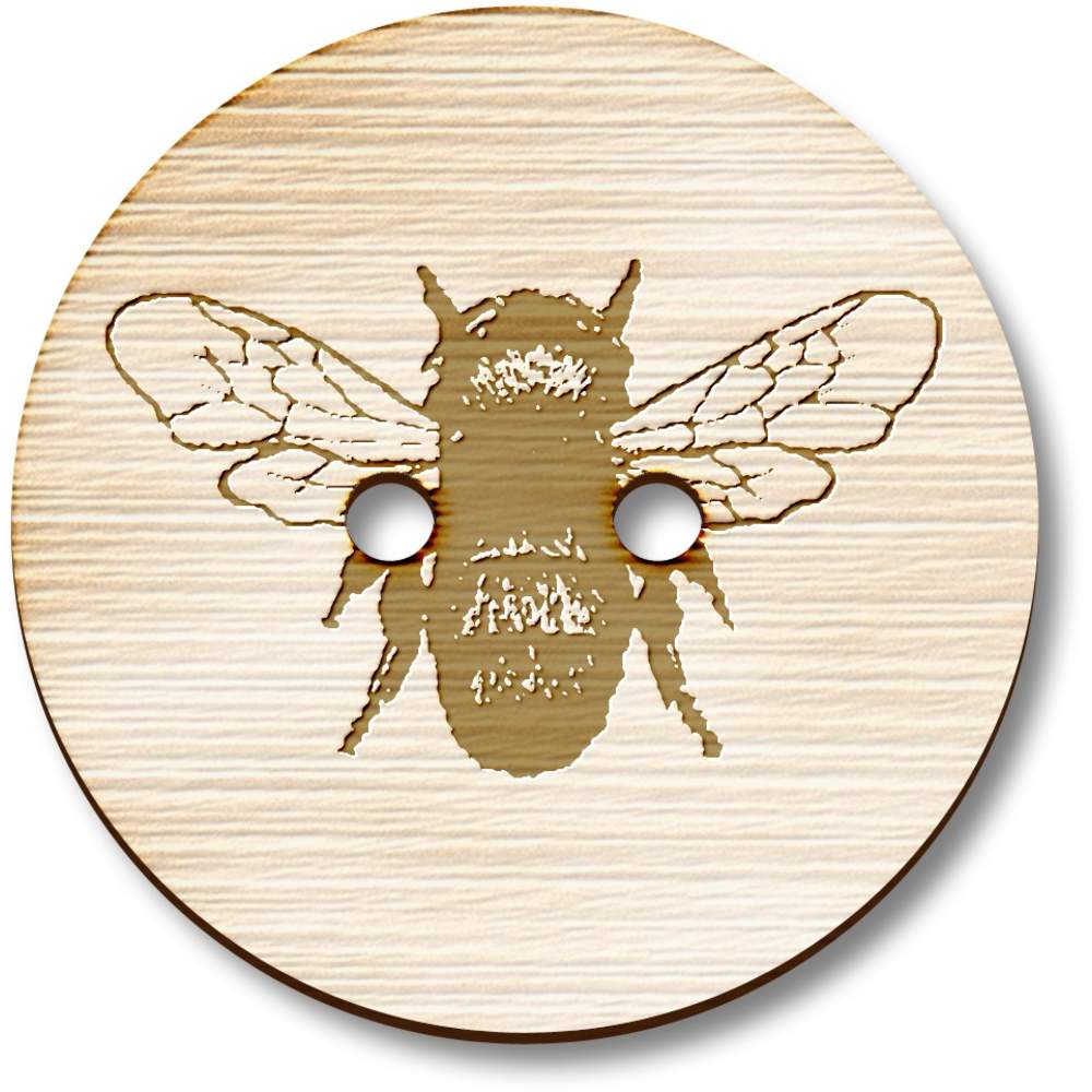 8 x 23mm 'Bumble Bee' Round Wooden Buttons (BT00003277)