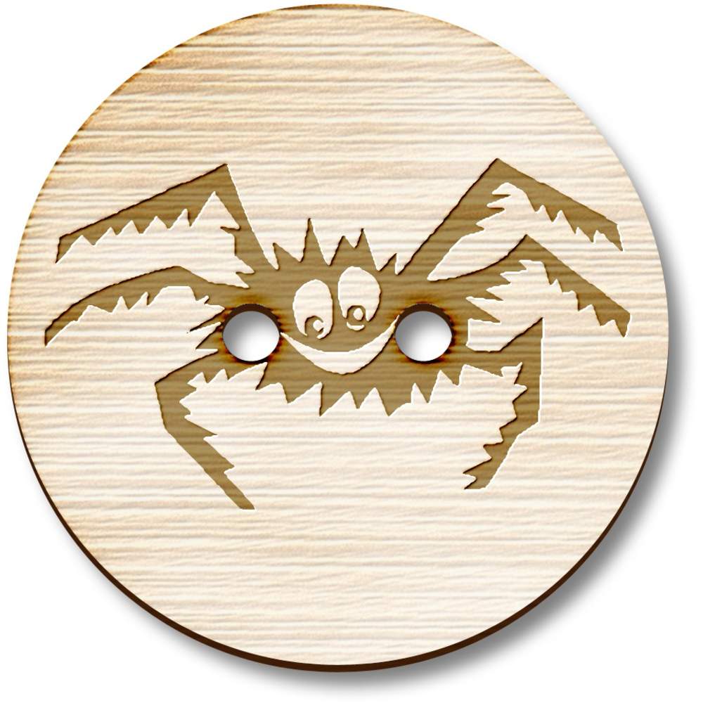 8 x 23mm 'Halloween Spider' Round Wooden Buttons (BT00003994)