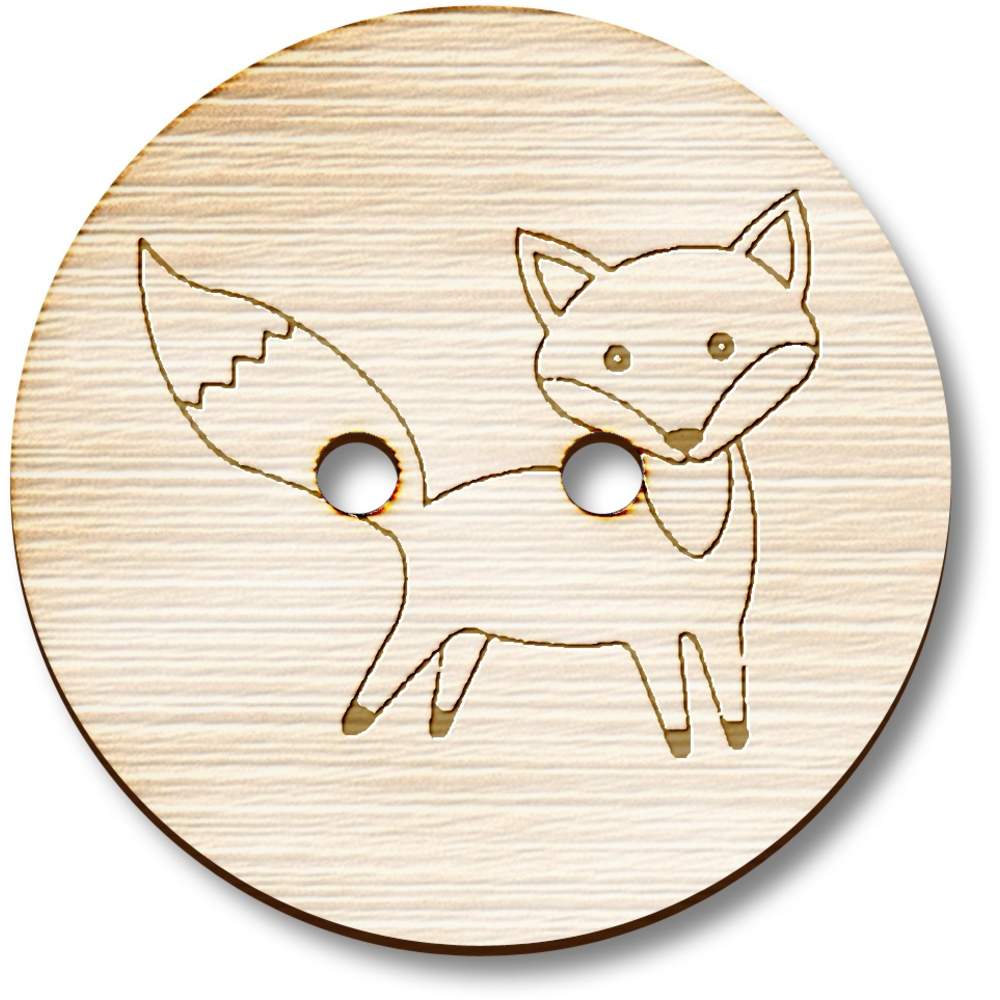 8 x 23mm 'Fox' Round Wooden Buttons (BT00004756)