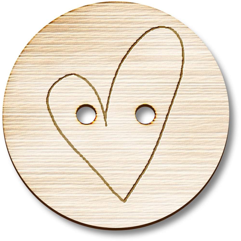 'Heart' Wooden Buttons (BT003881)