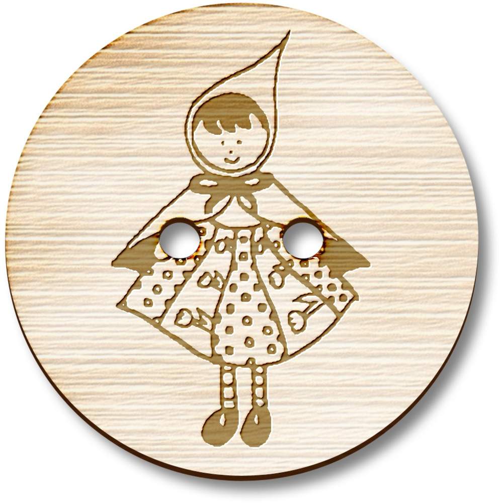 'Red Riding Hood' Wooden Buttons (BT004024)