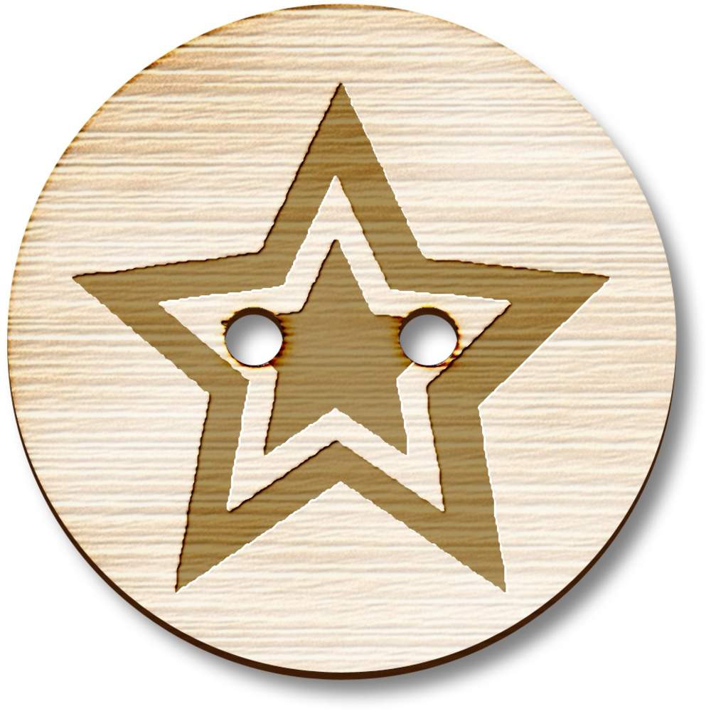 'Stars' Wooden Buttons (BT004128)