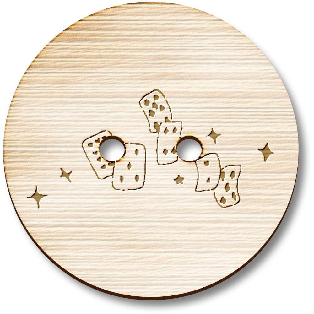 8 x 23mm 'Playing Cards' Round Wooden Buttons (BT00016135)