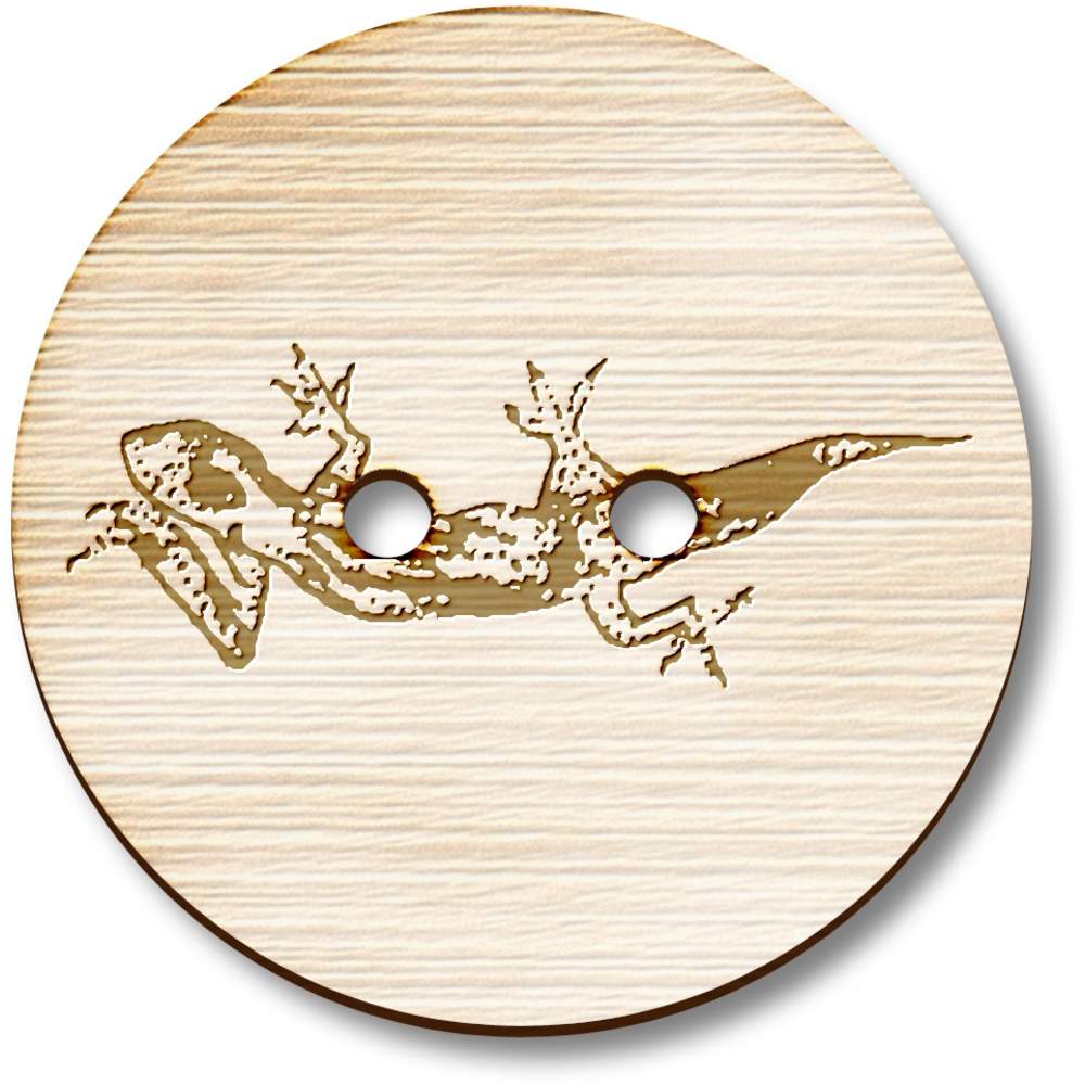 8 x 23mm 'Cute Lizard' Round Wooden Buttons (BT00053006)