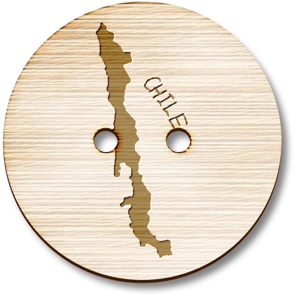 8 x 23mm 'Chile Country' Round Wooden Buttons (BT00066101)