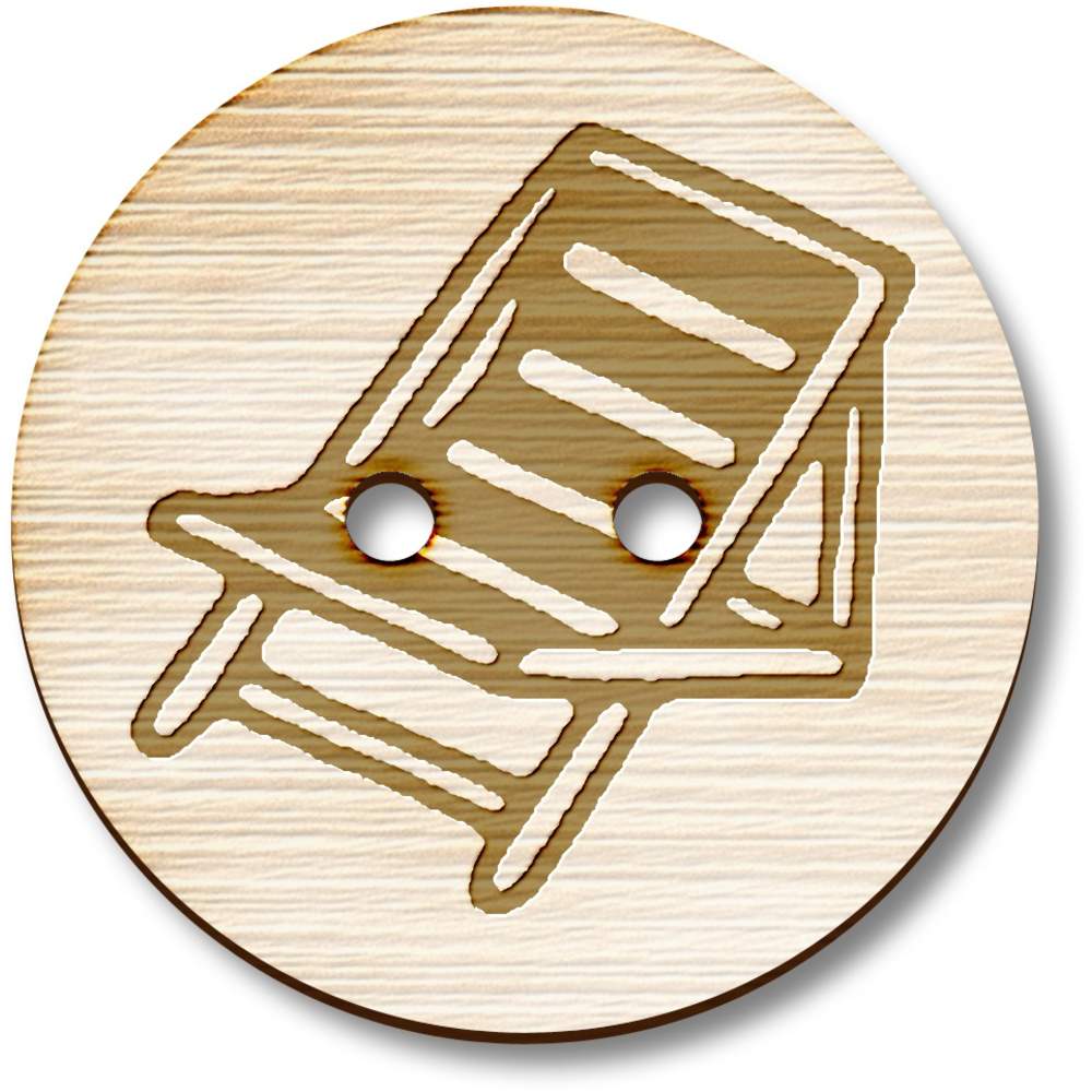 8 x 23mm 'Summer Deckchair' Round Wooden Buttons (BT00071176)