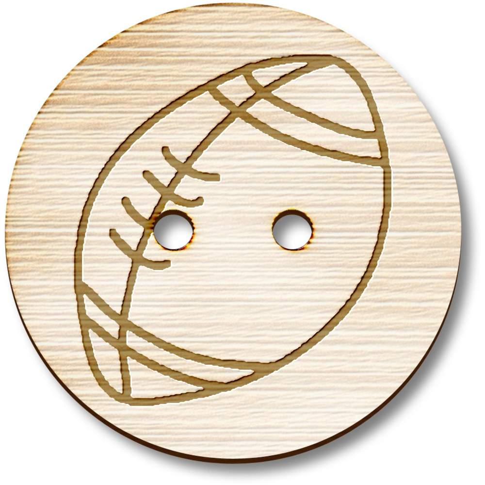 'Rugby Ball' Wooden Buttons (BT018940)